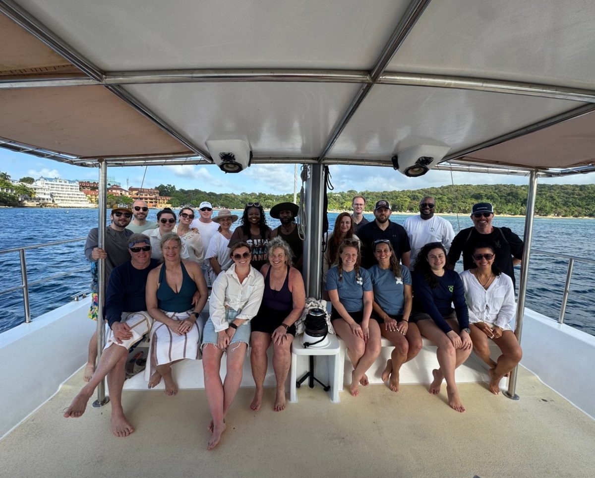 Last year's retreat partners on a boat trip