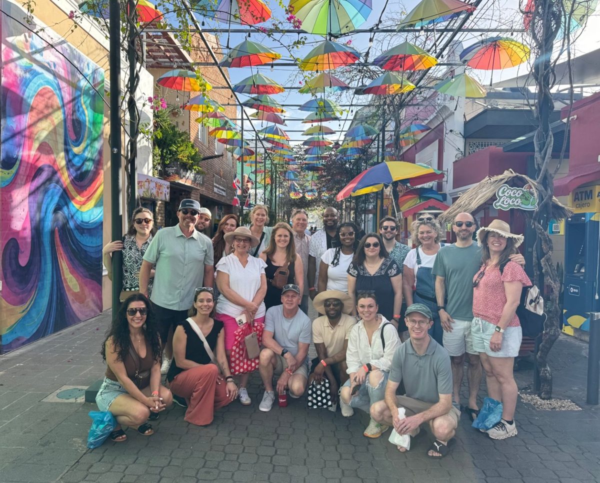 Last year's retreat partners under the umbrella street in Puerto Plata